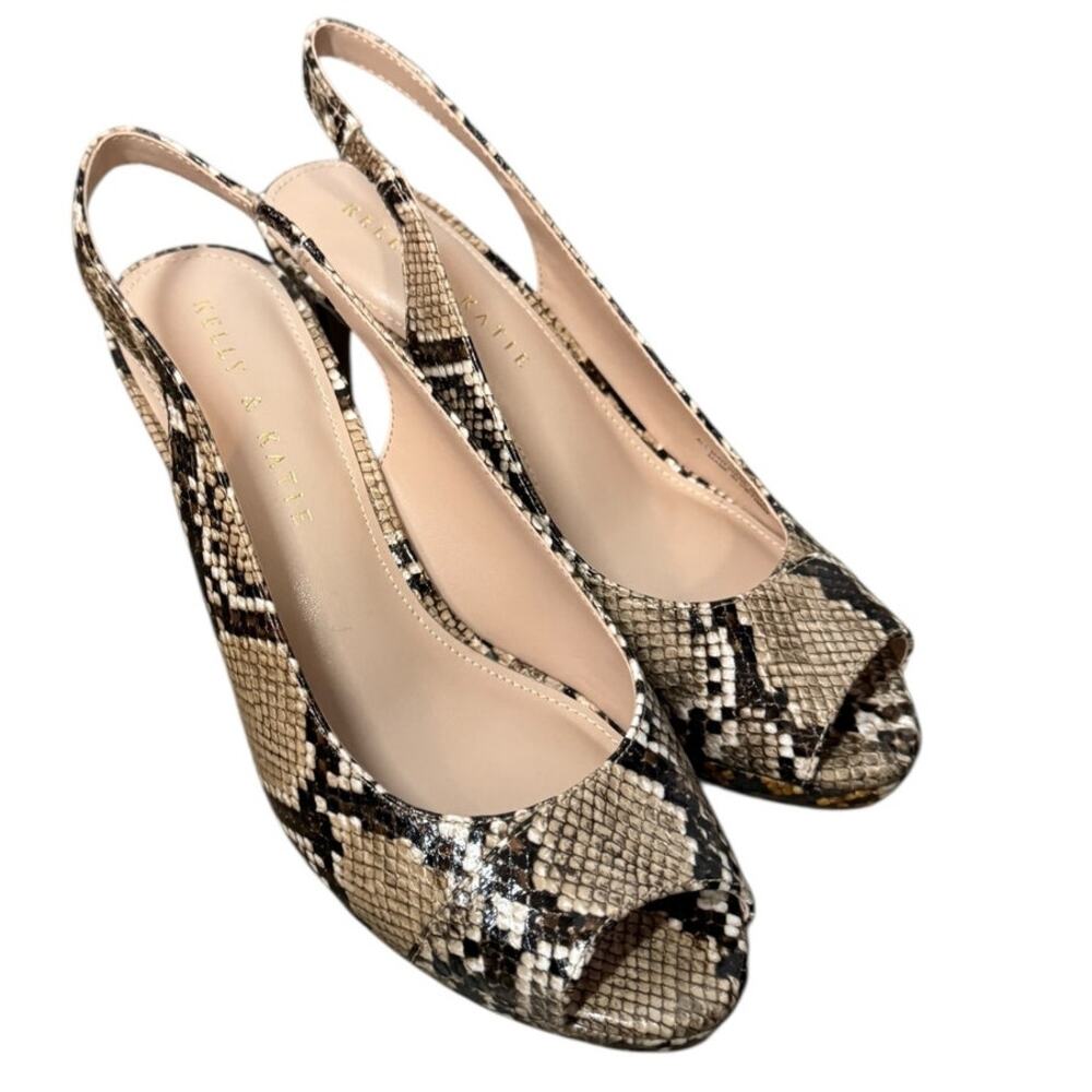 KELLY & KATIE Nerani Python Slingback Heel SZ 7M